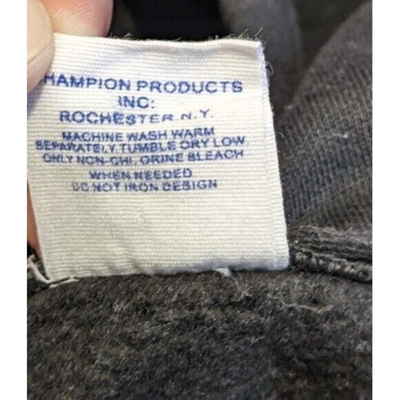 Champion Hoodie Made in USA Black Script Embroidered Logo Women's Sz L Large - Picture 6 of 9